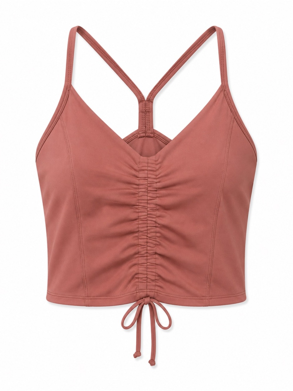 Leapstride Mauve Ruched Racerback Sports Bra Tank Medium